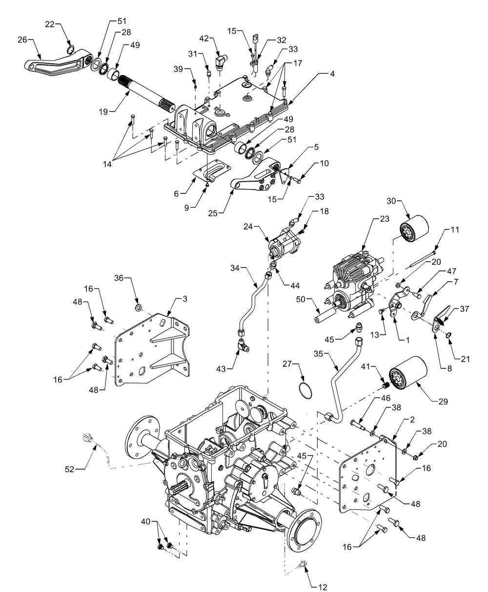 Transmission 4wd Diagram and Parts List for 54AD741100-54AT741100-54BD741100-54BT741100 Cub Cadet Lawn Tractor
